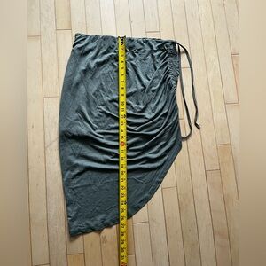 Heartloom Olive Asymmetrical Ruched Skirt